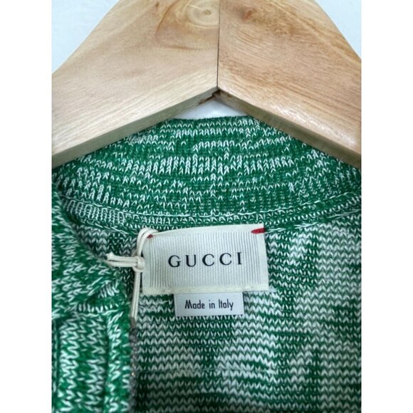 NWT Gucci Kids Half Zip Pullover Sweater In Green&White Size 6 - Picture 7 of 10